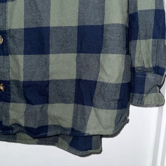 Field & Stream Mens 2XL Plaid Button-Up Long Sleeve Shirt Blue & Green - Picture 4 of 8